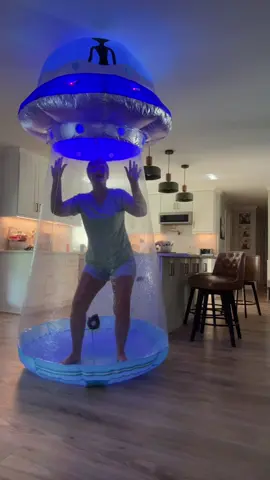 This giant UFO 🛸 Halloween inflatable is weighted at the bottom and can be staked into the ground. Would make an awesome party prop too!  #tiktokshopbacktoschool #tiktokshopcreatorpicks #halloweendecorations #inflateable #giantufo #ufoinflatable #halloweenyarddecor 