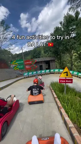 4 fun activities you must try in Da Lat! Which one would you try first? Let me know in the comments! ⬇️ #dalat  #vietnamtravel  #gokart  #ziplining  #alpinecoaster  #drytubing 