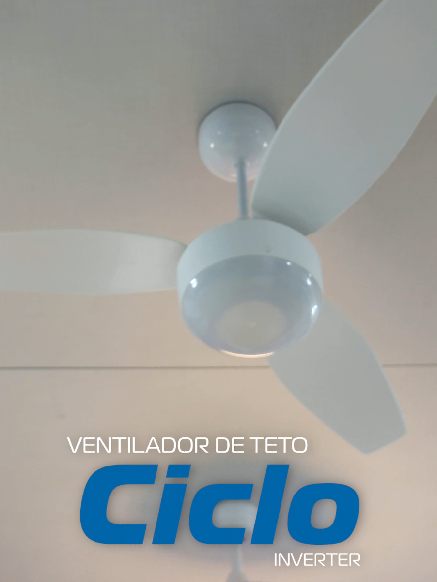 ⚙️ Potência, economia e conforto em um só produto! O Ventilador de Teto Ciclo reúne tecnologia e eficiência para transformar o seu ambiente: ✅ Motor Inverter, alto rendimento com baixo consumo. 🎛 Controle remoto com 6 velocidades, função wave e timer de até 4h. 💡 Ventilação, exaustão e iluminação em um só aparelho. 🔌 Bivolt Full Range e classificação Triplo A em economia. 💰 Até 75% de economia no consumo e o máximo de desempenho para o seu dia a dia! #VentiladorDeTetoCiclo #Ventisol #MaisConforto #AltaEficiência #TecnologiaQueRefresca