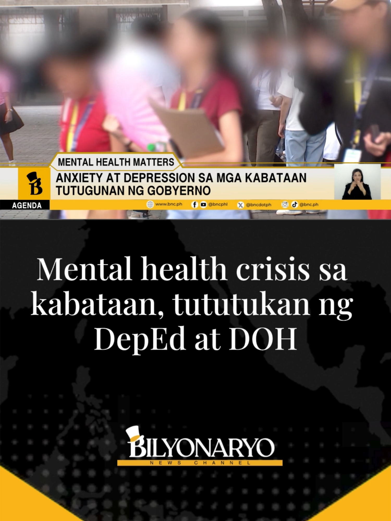 #Agenda | Mental health matters, kaya iba't ibang intervention ang isinusulong ng pamahalaan para maitaguyod ito. Narito ang Agenda report ni Pier Pastor. #MentalHealth #intervention   #news #phnews #bnc #bilyonaryonewschannel #fyp #fypage #foryoupage #tiktokph #tiktokphilippines