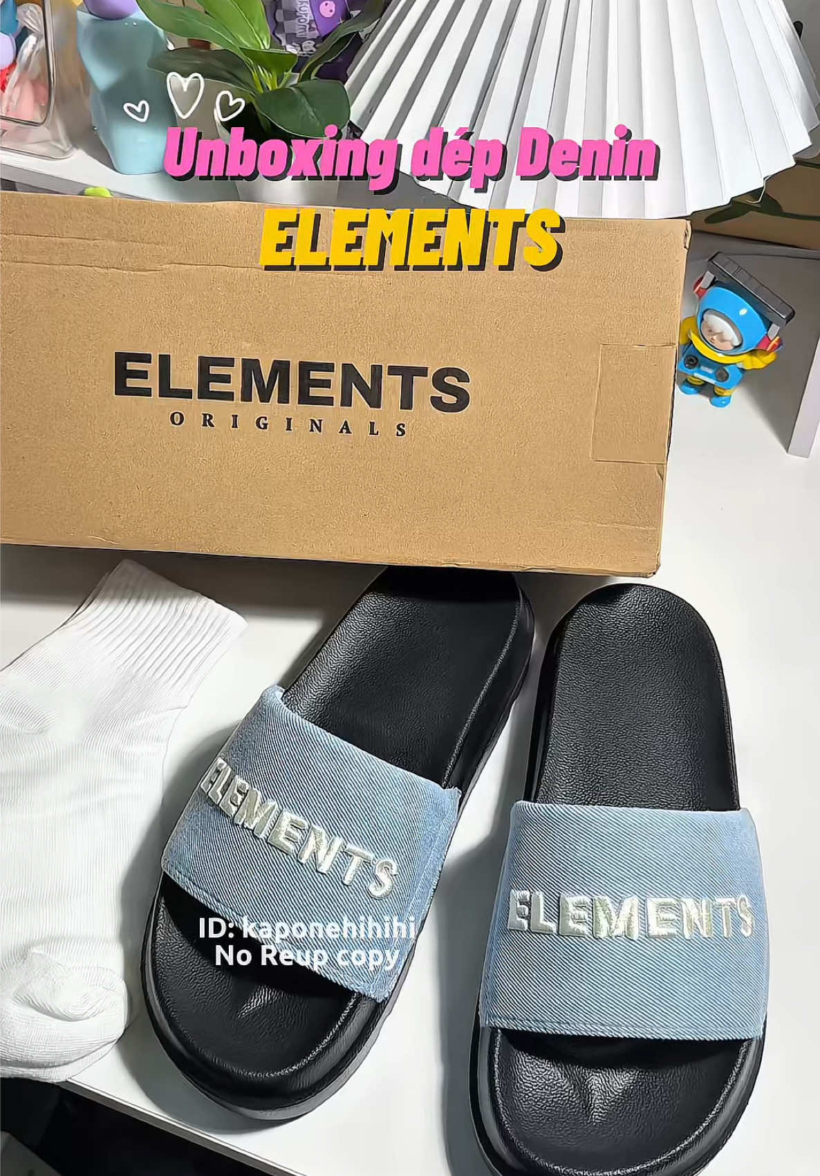 Dép xinh Denim Elements 🤩🥰#elements #depnuxinh #depnam #depquaingang #giaydep #unboxing #kaporeview #review 
