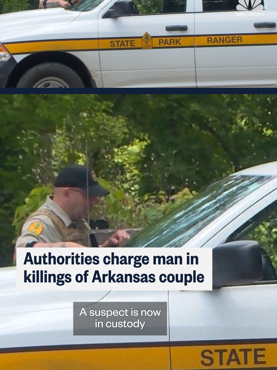 A suspect who worked as a teacher in public schools has been arrested in the killings of a couple who were attacked on an #Arkansas hiking trail and is charged with two counts of capital murder, state police said.