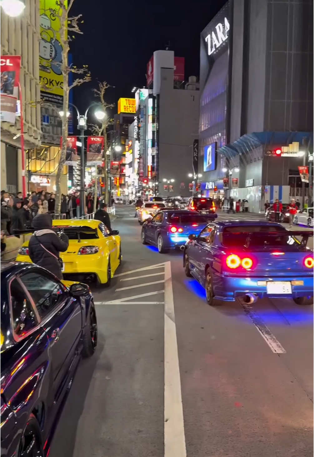 deep in the heart of tokyo shibuya turns into a street legend after dark japan’s tuning scene lives loud neon lights screaming turbos style over everything this is jdm culture raw real untouchable . #shibuya #tokyo #jdm #japantuning #carculture #nightlife #carcommunity  #carstiktok 