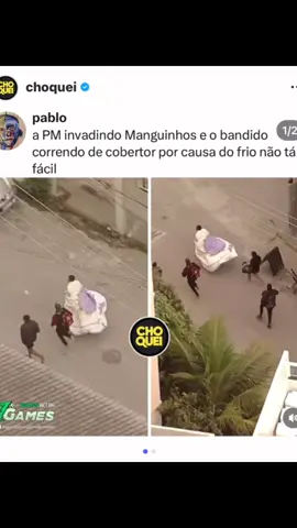 #pm invade #mandela e bandido corre de cobertor 😂