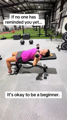 If no one has reminded you yet…  You don’t have to lift the heaviest weights or know all the machines, what matters is that you’re showing up for yourself. That takes courage. You're not behind. You're just beginning! #I#ItsOkayToBeABeginnerD#DayOneP#ProgressNotPerfectionJ#JustStartB#BeginnerWorkoutF#FirstDayInTheGymG#GymJourneynewtothegym 