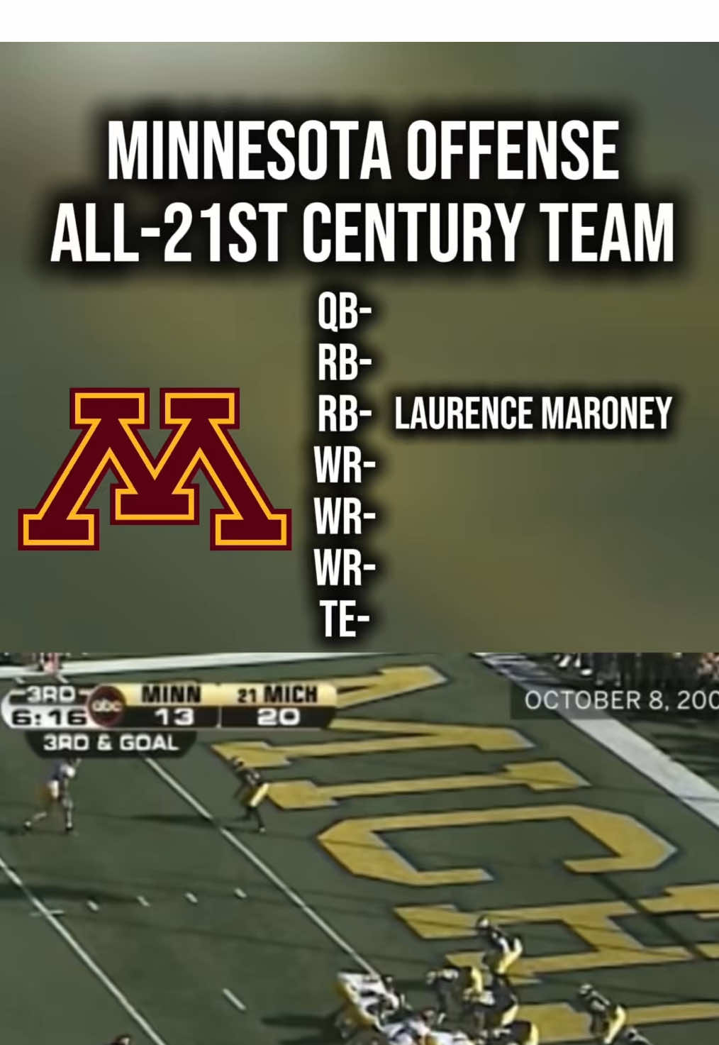 Minnesota Offense All-21st Century Team Thoughts? #cfb #CollegeFootball #cfb25 #sportstiktok #sports #nfl #minnesota #minnesotagoldengophers #minnesotagophers #stpaul #stpaulminnesota #bigten #bigtenfootball 