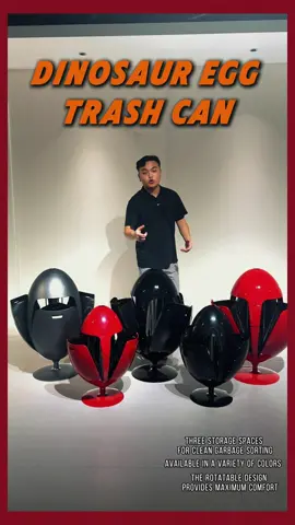 Dinosaur egg multi-function rotating trash can! #fyp #lcsign #furniture #ca #design 