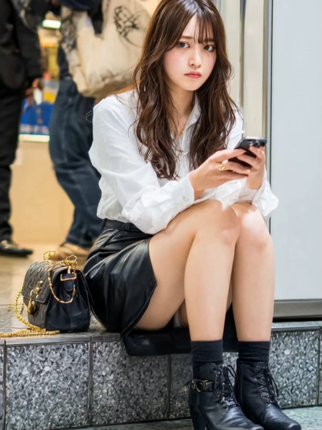 Tokyo commute girls #fyp #subway #shibuya #japan #photography #ChillMusic #lookbook #tokyo #fashion #blackdress #commute