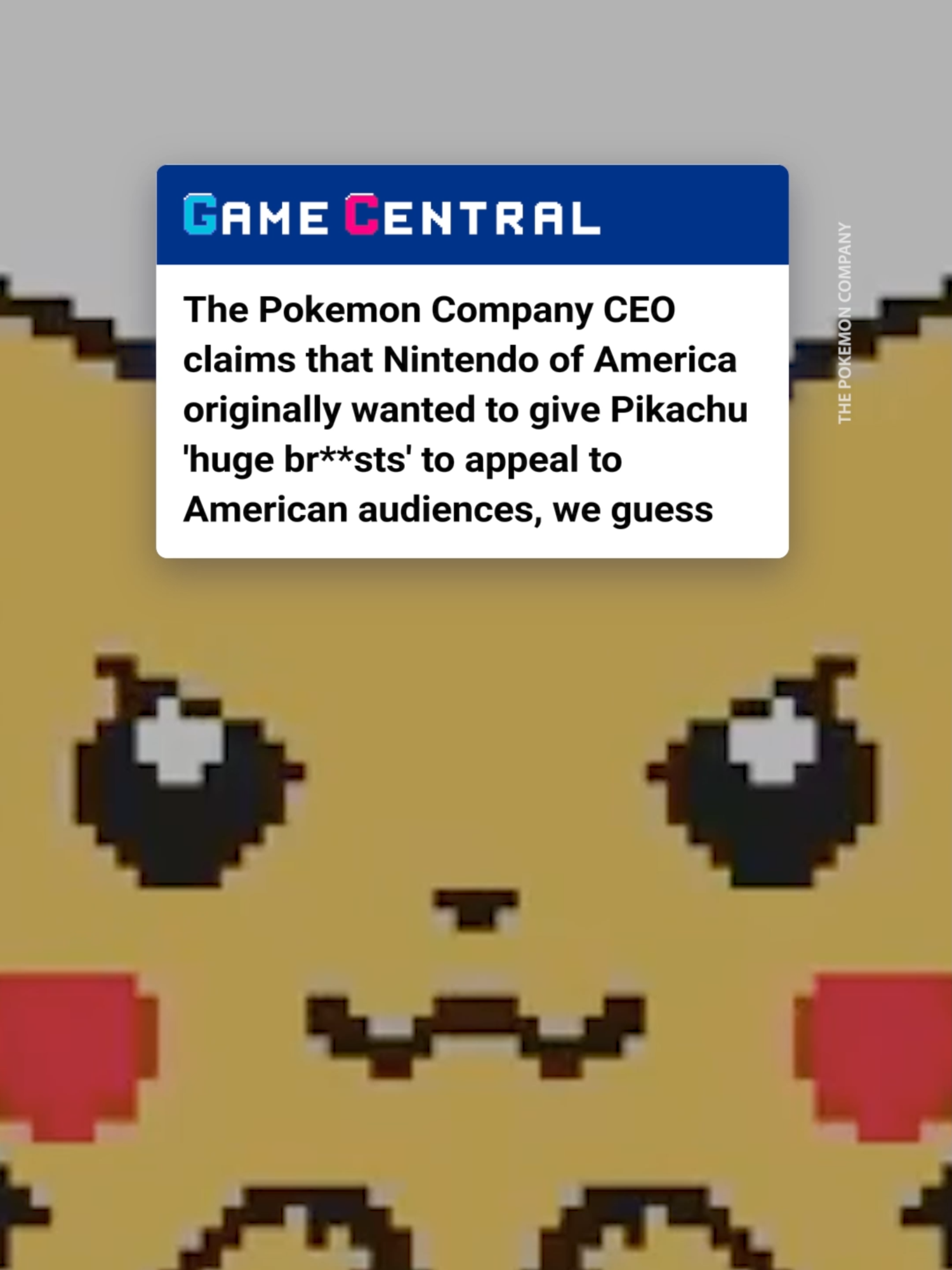 Thanks I HATE IT. An interview with Pokemon's CEO Tsunikazo Ishihara back in the year 2000 has resurfaced online again - where he makes an incredibly startling claim. YES obviously this article predates the Cats movie (2020), and Ishihara couldn't possibly have predicted what eldritch horrors awaited us - I just wanted to point out how Detective Pikachu could've looked lol. Maybe we're NOT in the worst timeline after all? #nintendo #pokemon #pokemoncompany #tsunikazoishihara #nintendoofamerica #pokemonyellow #pikachu #gaming #gamingnews