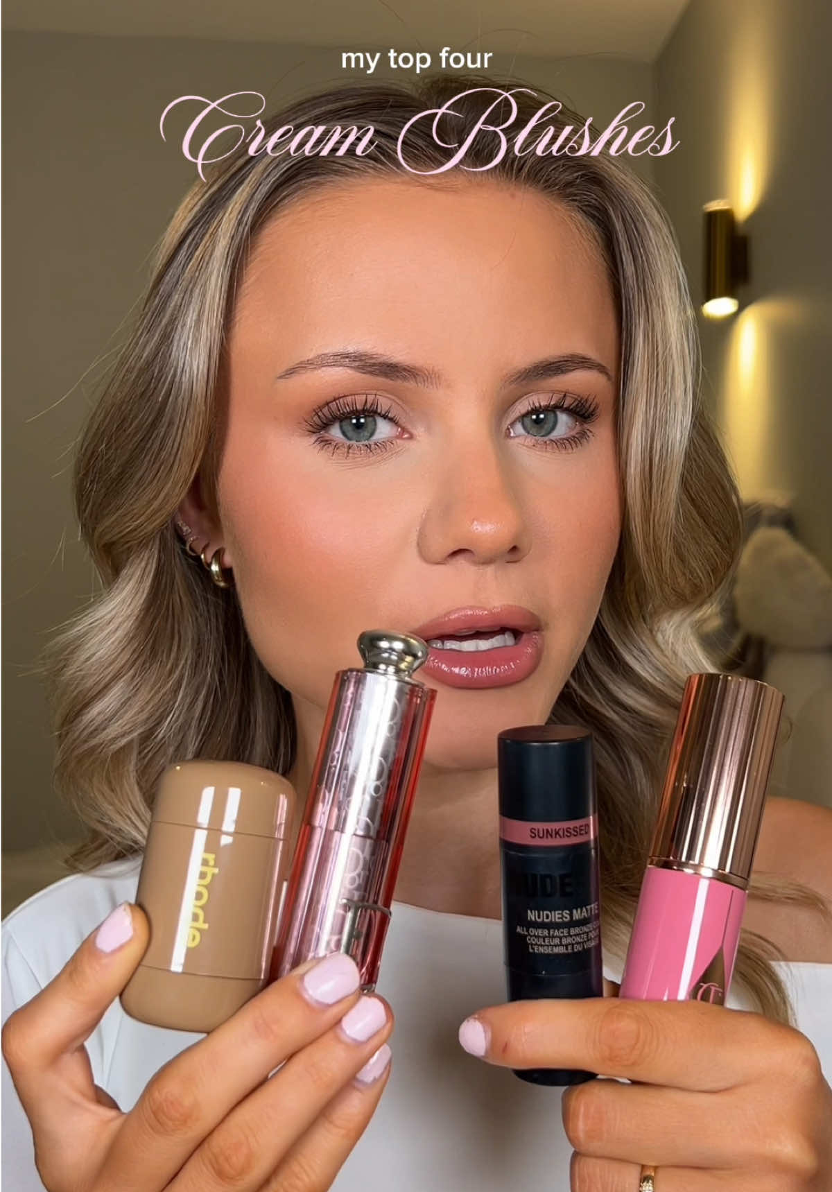my top 4 cream (stick) blushes!!  @rhode skin @Nudestix @Charlotte Tilbury @Diorbeauty  #blush #makeupreview #makeup