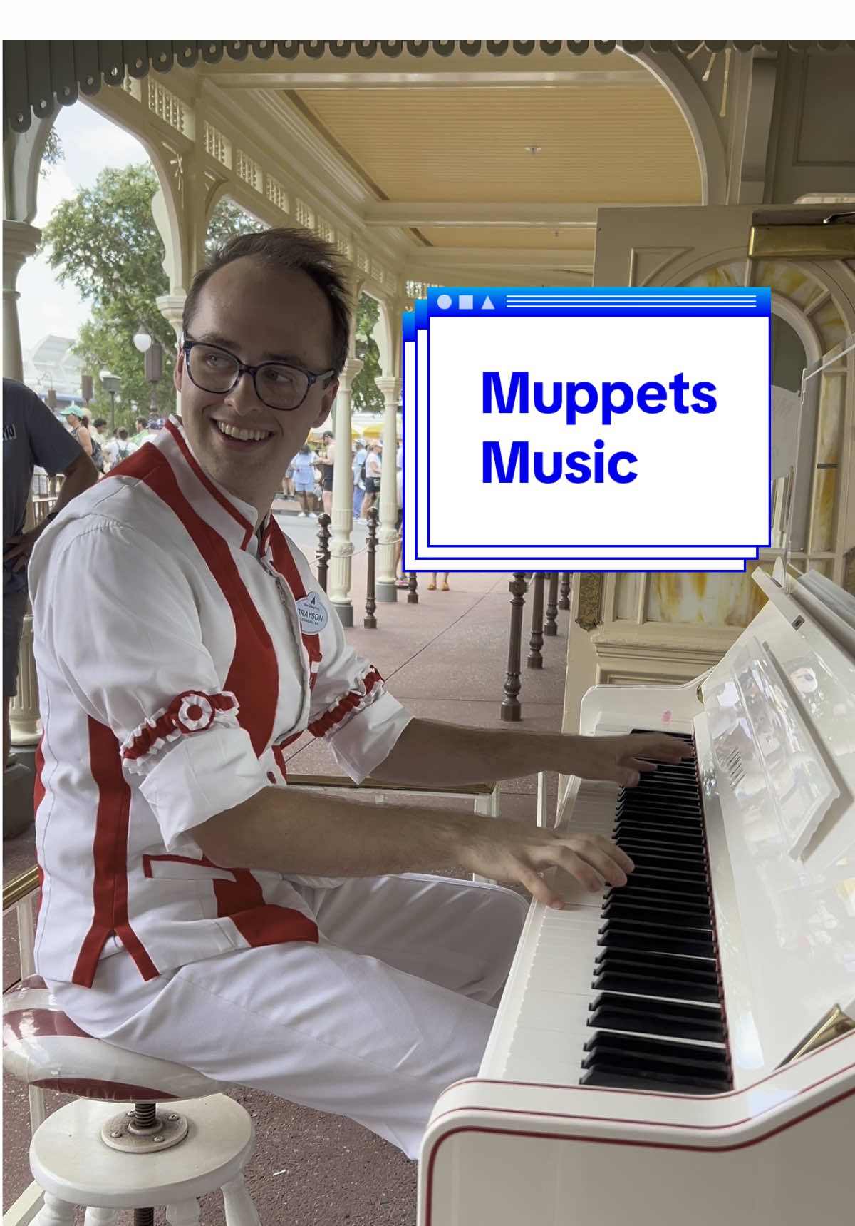 So many people love the muppets . You will hear Moving Right Along, Rainbow 🌈 Cinnection, Muppet show theme and Man or Muppet #Grayson #muppets #disney  #rainbowconnection #waltdisneyworld #Orlando #piano #magicparkmemories #fypシ゚viral #Love #travel @Disney Parks 