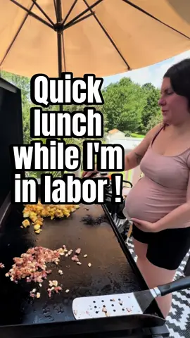 Shortly after this, I went into active labor and had Sofia! But as a mama you gotta do what you gotta do, even if that means griddle while in labor lol. #laboranddelivery #griddle #blackstone #blackstonegriddle #contractions 
