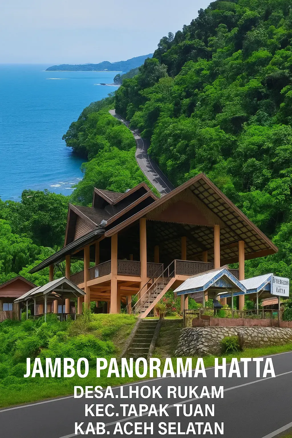 Jambo Panorama Hatta di Aceh Selatan adalah sebuah tempat bersejarah yang dulunya merupakan tempat persinggahan Bung Hatta saat berkunjung ke Aceh. Lokasinya berada di atas bukit di Gampong Lhok Rukam, Kecamatan Tapaktuan, Aceh Selatan, sekitar 8 kilometer dari pusat kota Tapaktuan. Tempat ini kini menjadi tempat wisata dan kafe yang menawarkan pemandangan alam yang asri dan panorama laut Samudra Hindia.  #acehselatan #tapaktuan #aceh #kotanagatapaktuan 