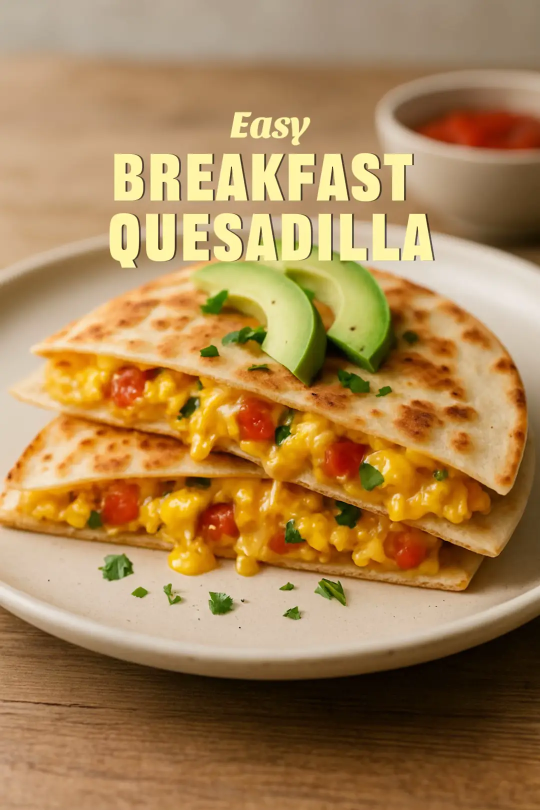 A crispy tortilla filled with eggs, cheese, and fresh veggies – golden on the outside, melty on the inside. Great for breakfast, brunch, or a quick snack. 🛒 INGREDIENTS: 2 PERSONS • 2 large flour tortillas • 2 eggs • 50 g grated cheese (cheddar, mozzarella, or mix) • 2 spring onions, chopped • 1 small tomato, diced • 1 tbsp butter or oil • Salt and pepper • Optional: chili flakes, avocado, hot sauce ⏰ COOKING TIME Prep time: 5 minutes Cook time: 10 minutes Total: ~15 minutes 👨‍🍳 INSTRUCTIONS 1. Whisk filling Crack the eggs into a bowl. Add chopped tomato, spring onions, salt, and pepper. Whisk well. 2. Cook eggs In a non-stick pan, heat butter. Pour in the egg mixture and stir until softly scrambled. 3. Assemble quesadilla Place one tortilla in a clean pan. Spread the scrambled eggs on one half and top with cheese. 4. Fold & cook Fold the tortilla over. Cook on both sides until golden brown and crispy. 5. Slice & serve Cut into triangles and serve warm. Add avocado or hot sauce if you like. ➡️ Crispy, cheesy, and ready in 15 – this breakfast quesadilla hits the spot every single time. 🧀🌯🔥 #EasyEats #BreakfastQuesadilla #QuickMeal #CheesyGoodness   #BrunchIdeas #OnePanMeal #TikTokFood #QuesadillaLove #SimpleCooking