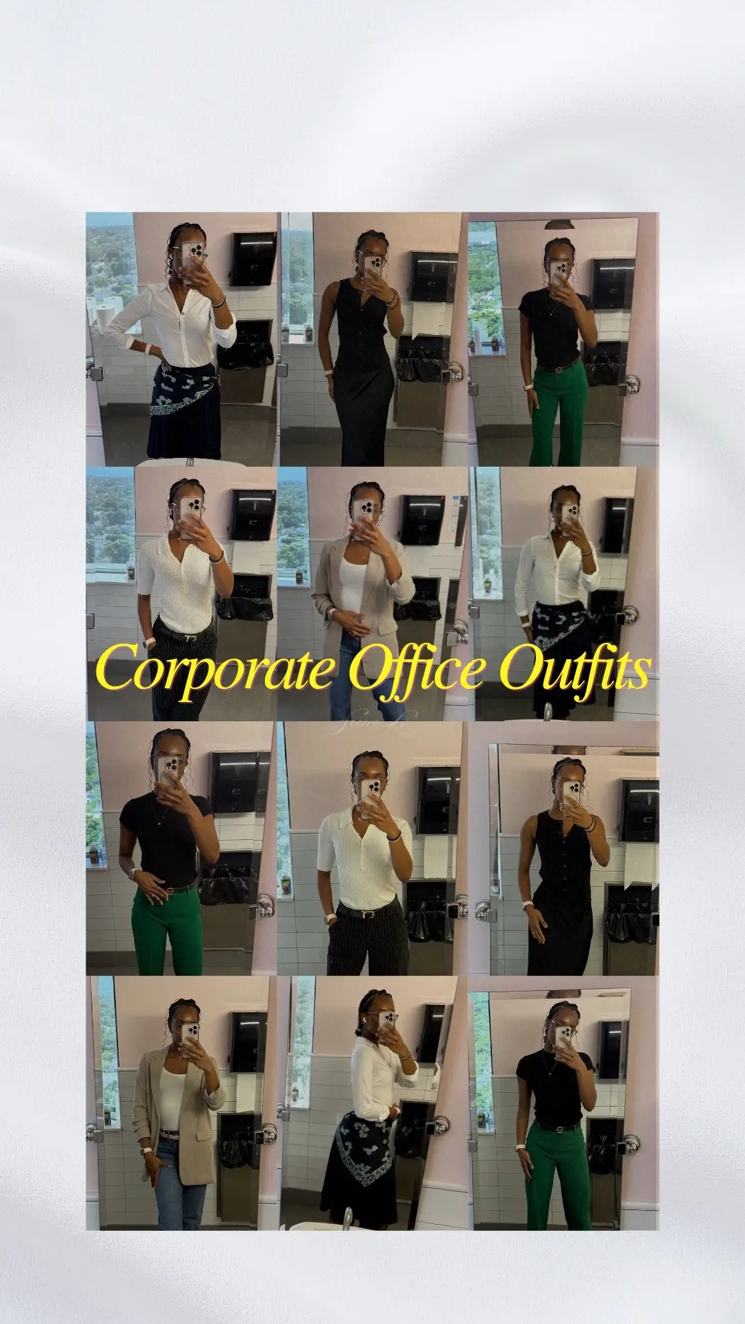 Workwear…can be hard to dress the part but once you understand what you need and how to create YOUR style…it definitely gets easier. I love having workwear separate from all other clothing in my closet. ☺️ Should I do a video about this? 💭 #Workwear #CorporateOfficeOutfits #BlazerOutfit #Buttoneddownshirt #Trouserpants #Scarf #PleatedSkirtoutfits 