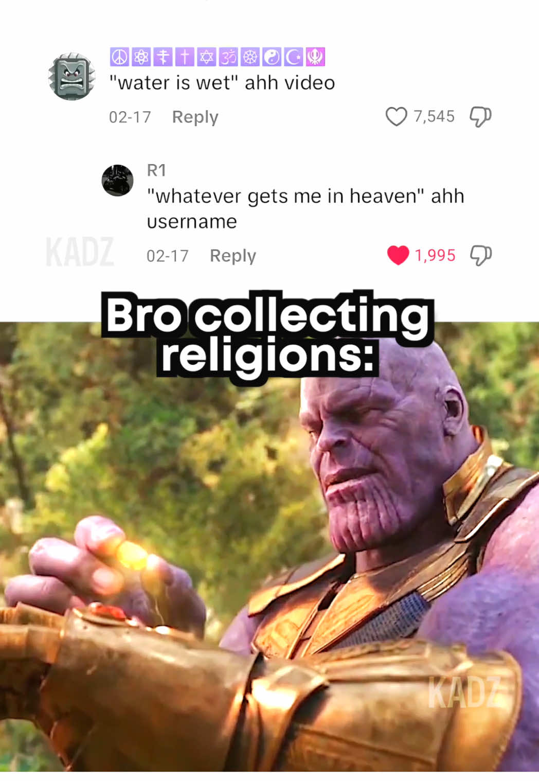 Bro is NOT taking any chances 💀🙏 #meme #memes #religion #tiktok #thanos