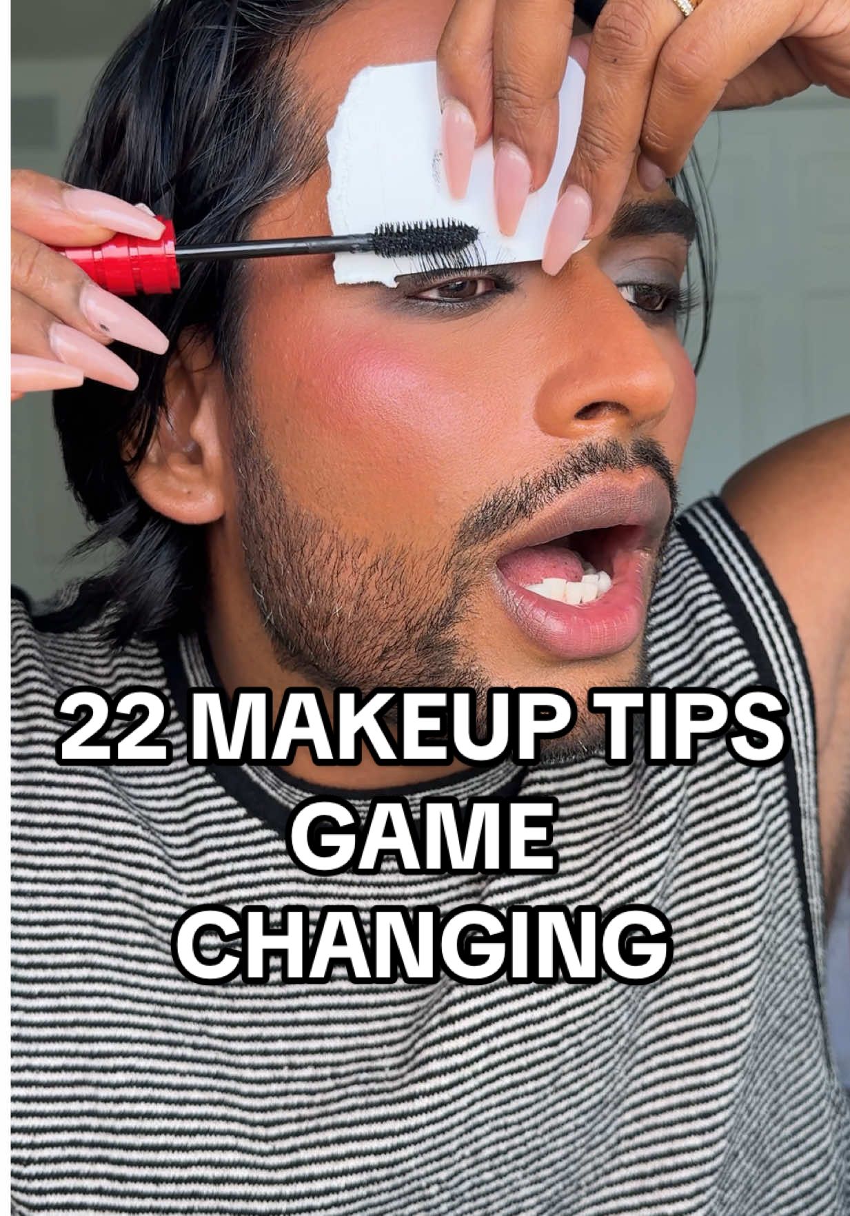 22 MAKEUP TIPS 👍🏽 1. Lip Mask for crusty lips 2. Eyebrows get snatched first  3. Do not over do skincare  4. Setting Spray Before During After 5. Foundation not under the eyes 6. Set color corrector with powder 7. Mix foundation in concealer 8. Let the concealer dry 9. Double C blush + bronzer technique  10. Nose contour hack 11. Setting spray during the makeup to melt layers 12. Set powder with brush and then puff 13. Keep eye simple and Smokey it  14. Extra impact smoke the lower lash 15. Cream eyeliner to open up the eye 16. Mascara with a card for straight lashes 17. Line lips outside 18. Add light with lipstick and gloss on top  19. Dewy setting spray + matte setting spray 20. Blurring powder 21. Bronze ears and back of neck 22. Follow me for more makeup tips ;) #makeuptips #makeuphacks #makeuptutorial #BeautyTok 