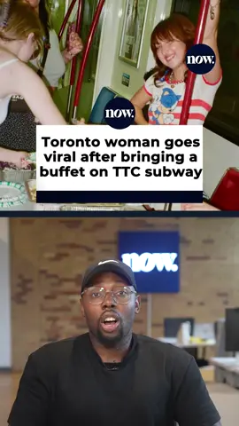 A Toronto woman is going viral after sharing a video of herself serving a full buffet to passengers on a TTC subway. #TTC #Toronto
