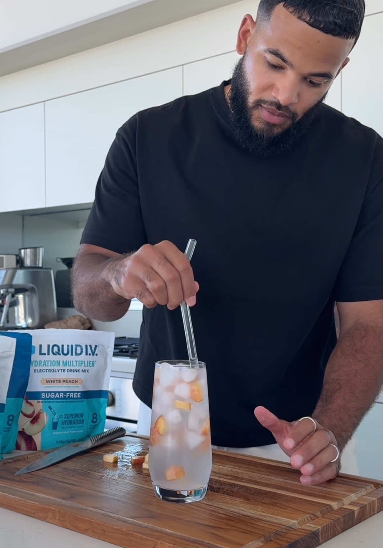 You know I have to keep my girl hydrated. I highly recommend checking out my Chef's Kiss @Liquid I.V. Bundle so that you can stay hydrated, and maybe do a few flips, with 4 of my favorite flavors including the new Orange Vanilla Dream #liquidivpartner #livemore 