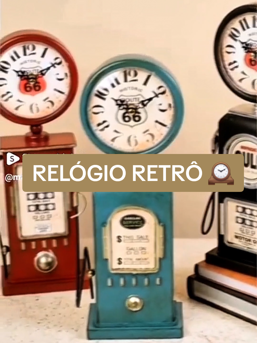🕰️ O tempo passa, mas o estilo retrô nunca sai de moda! Esse relógio vintage em forma de bomba de gasolina vai deixar qualquer ambiente muito mais estiloso e cheio de personalidade! 😍✨ Disponível em 3 cores e com acabamento rústico que é puro charme! Ideal pra salas, escritórios, garagens, barbearias ou aquele cantinho temático. 💥 🚨 Achadinho imperdível! 📦 Frete grátis + desconto no link 👇 #decoracaoretrô #achadinhos #relógioVintage #dicasdehome #TikTok #route66style