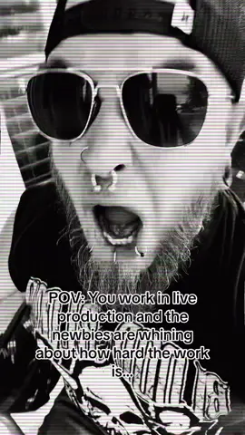 “I didn’t know working on concerts would be so much work” 😂 #concert #fyp #foryou #bluecollar #stagehand #tour #alttiktok #alternative #alt #beard #piercing #tattoo #goth #worklife #viral #kublaikhantx 