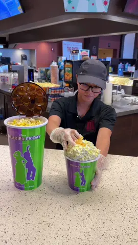 Freakier Friday cups and popcorn buckets are available online NOW and in theatres August 7! 💜💚💜💚 #freakierfriday #freakyfriday #popcornbucket #popcorn #collectibles 