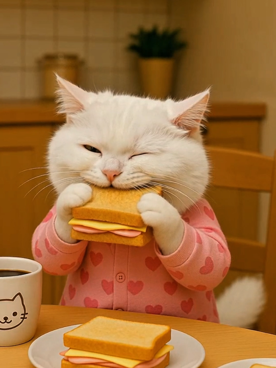 Cute cat waking up 😂😻 #foryoupage #cutecats #viral_videos #aicats #fyppppppppppppppppppppppp #funnyvideo #catsoftiktok 