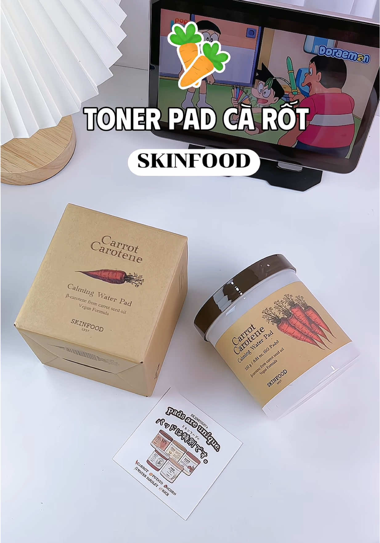 Toner Pad Carrot của Skinfood mấy bà nên thử nghen, dùng thích lắm luôn, hỗ trợ dịu da cấp ẩm okila lắm .  #skinfood #tonerpadskinfood #tonerpad #tonerpadcarrot  