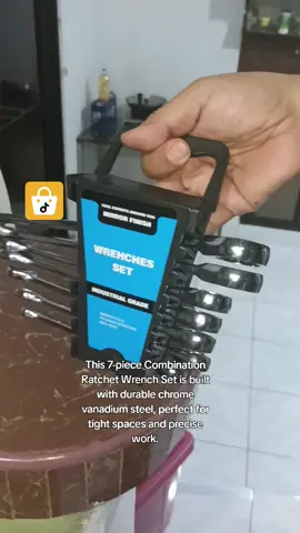 This 72-tooth combination ratchet wrench set includes 7 sizes (8mm to 19mm) and only needs 5° to rotate! Perfect for car and motorcycle maintenance, it's made of strong chrome vanadium steel with a smooth straight handle. Compact, efficient, and ready to work where bigger tools can’t #RatchetWrench #ToolTok #MechanicTools #CarMaintenance #MotorcycleRepair #DIYTools #WrenchSet #GarageTools #ToolSet #HandTools #ToolHack #ToktokFindsPH #AutoTools #ToolTips #wrench  #wrenchtool 