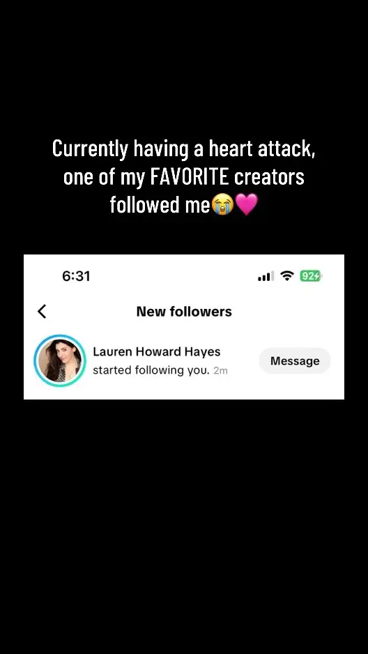 @Lauren Howard Hayes I literally love you!! Thank you for following me😭 #creators #comedy #shook #fyp 