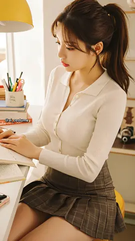 공부모드 ✏ 체크 스커트와 니트 셔츠로 완성한 단정한 데일리룩 Neat daily look with check skirt & knit shirt #데일리코디 #DailyLook #デイリーファッション #thờitranghàngngày #modadiaria #modadodia