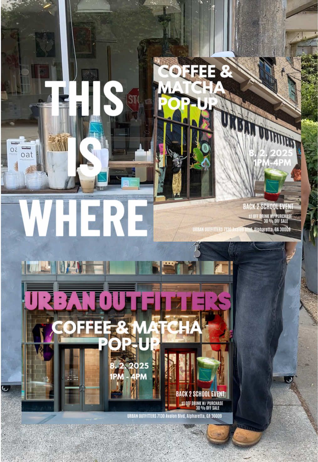 So are yall coming or not? Here's the details! 📍Urban Outfitters – Avalon 🗓 August 2, 2025 🕐 1PM–4PM 🍵 $1 off drinks w/ purchase | 30% off in-store  Menu Highlights  Coffee - Honey Im Home (honey caramel)  - Pistachio Creme  - Early Morning (earl grey) +more  Matcha - Strawberry (are we surprised?) - Early Afternoon (earl grey) +more Find me on instagram for more details!  #atlanta #coffeecart #popup #backtoschool #fall #urbanoutfitters #matcha #fyp 