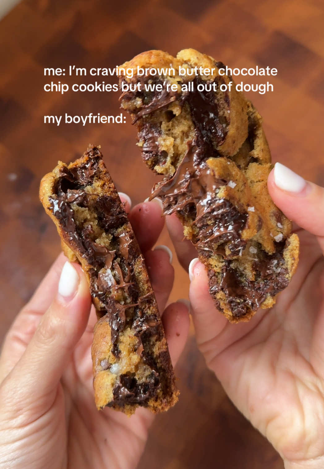 The raw @Braya Bakery cookie dough hits so hard…don’t tell Bran though #chocolate #chocolatechipcookies #brownbutter #cookies #baking #homechef #food #yum 