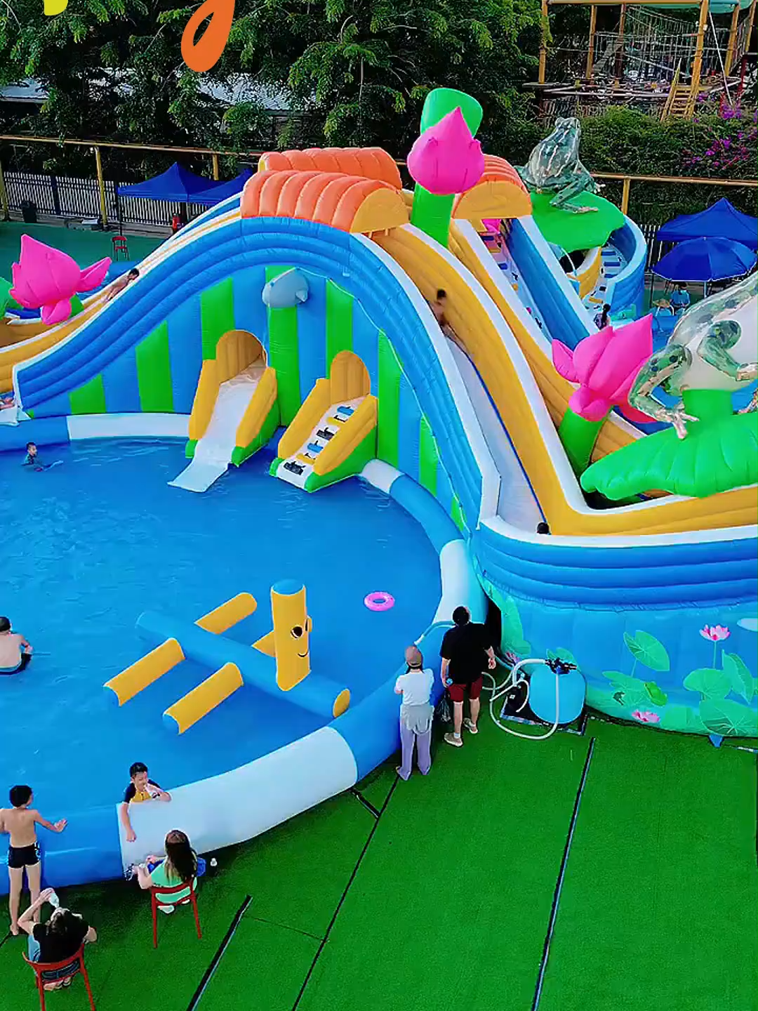 fun city inflatable palyground amusement park #playground #inflatablepark #inflatableslide #waterpark