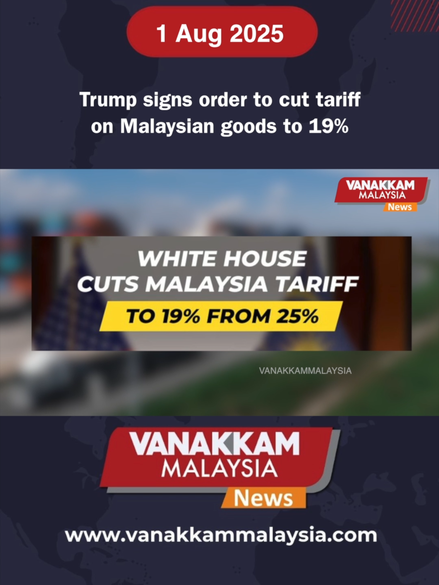 Trump signs order to cut tariff on Malaysian goods to 19% #latest​ #vanakkammalaysia​ #Trump #signs #order #cut #tariff #Malaysian #goods #19% #trendingnewsmalaysia​ #malaysiatamilnews​ #fyp​ #vmnews​ #foryoupage #malaysiatamilnews