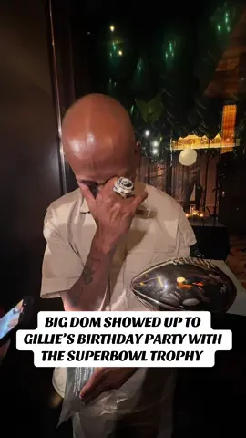 BIG DOM SUPRISES GILLIE WITH SUPER BOWL TROPHY 🔥💯🦅