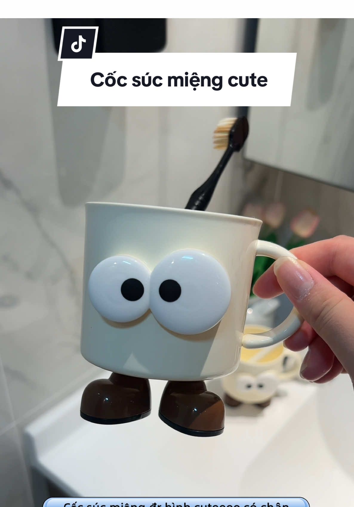Cốc súc miệng để bàn chải đr cute #cocsucmieng #cocdungbanchaidanhrang #giadungnhatam #decorsiuxinh 