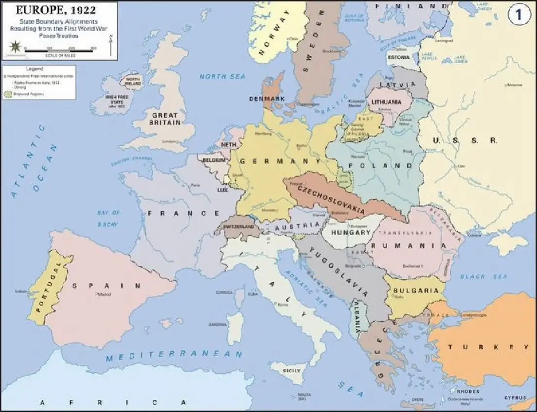 Așa arăta ROmânia pe harta Europei în 1922 Se învecina  - cu URSS la Nistru,  - cu Polonia și Cehoslovacia(!) la Nord,  - cu Ungaria și Yugoslavia la West,  - cu Bulgaria la Sud. Basarabia avea ieșire directă la mare și urcare fără vamă la munte. O asemenea hartă a putut avea sorți de izbândă, numai acolo unde politicienii au prins forța momentului Unirii și au înfăptuit-o. De atunci, România nu a prea avut politicieni de anvergura unor epoci... Și astăzi, ei... Nici nu știi cum să le zici... Oricum, să ne dorim Re-Unirea! (Imaginea este preluată de pe pagina Istorie, Cultură și Civilizație)