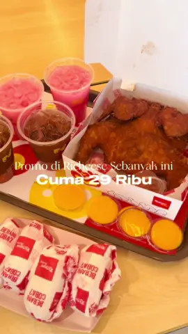 Kapan lagi 29ribu bisa makan 1 ekor ayam di Richeese, dapet 4 minum, 4 nasi, dan 4 saus keju!Buruan langsung download aplikasi @thinkyup.id trus pakai kode promo YUPBUKBER✨ #Ditraktir #promoyup #yuppromo #qrisyup #yupindonesia #infodiskon #promo #diskon #mukbang #tiktokfood #FoodLover #kulinertiktok #ttpetualangnewbie #placetogo #reviewmakanan #richeesefactory #richeeseflyingchicken #richeese1ekor