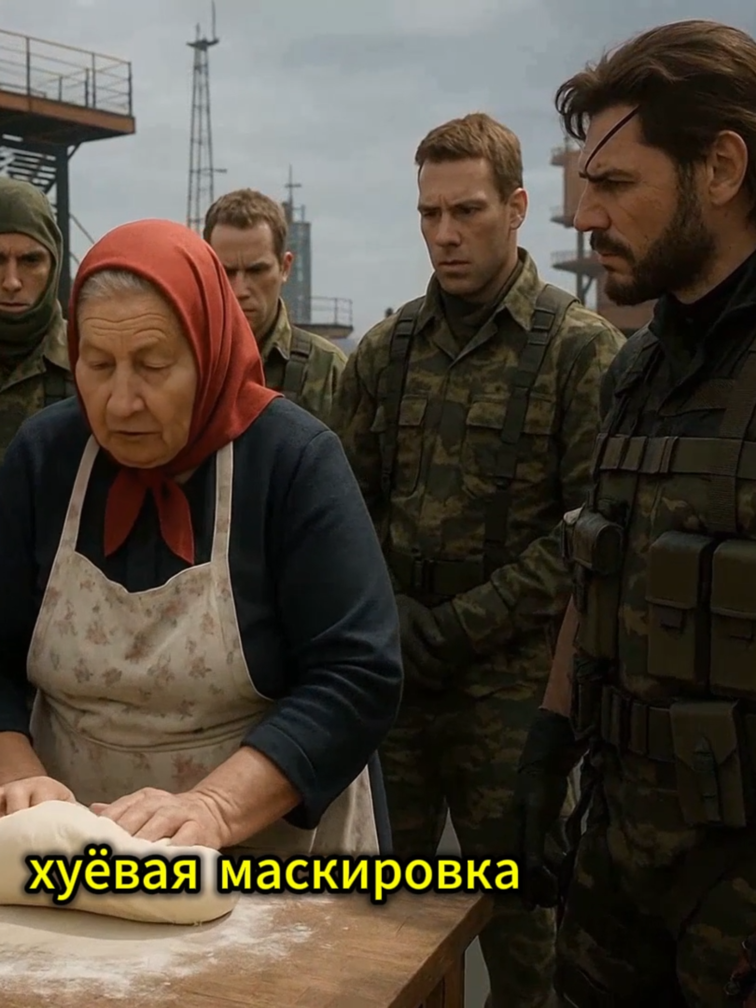 Metal Gear Solid V: Так, бойцы, записывайте рецепт пельменей 🥟 #metalgearsolid #mgsv #bigboss #hideokojima #babushka #meme #металгир #гейминг #мемы #бабушка #пельмени #ai #fyp #рек