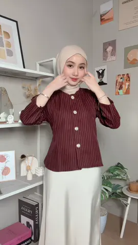 #blouse #blousestripe #atasanwanita #blousesalur #blousepuffy 