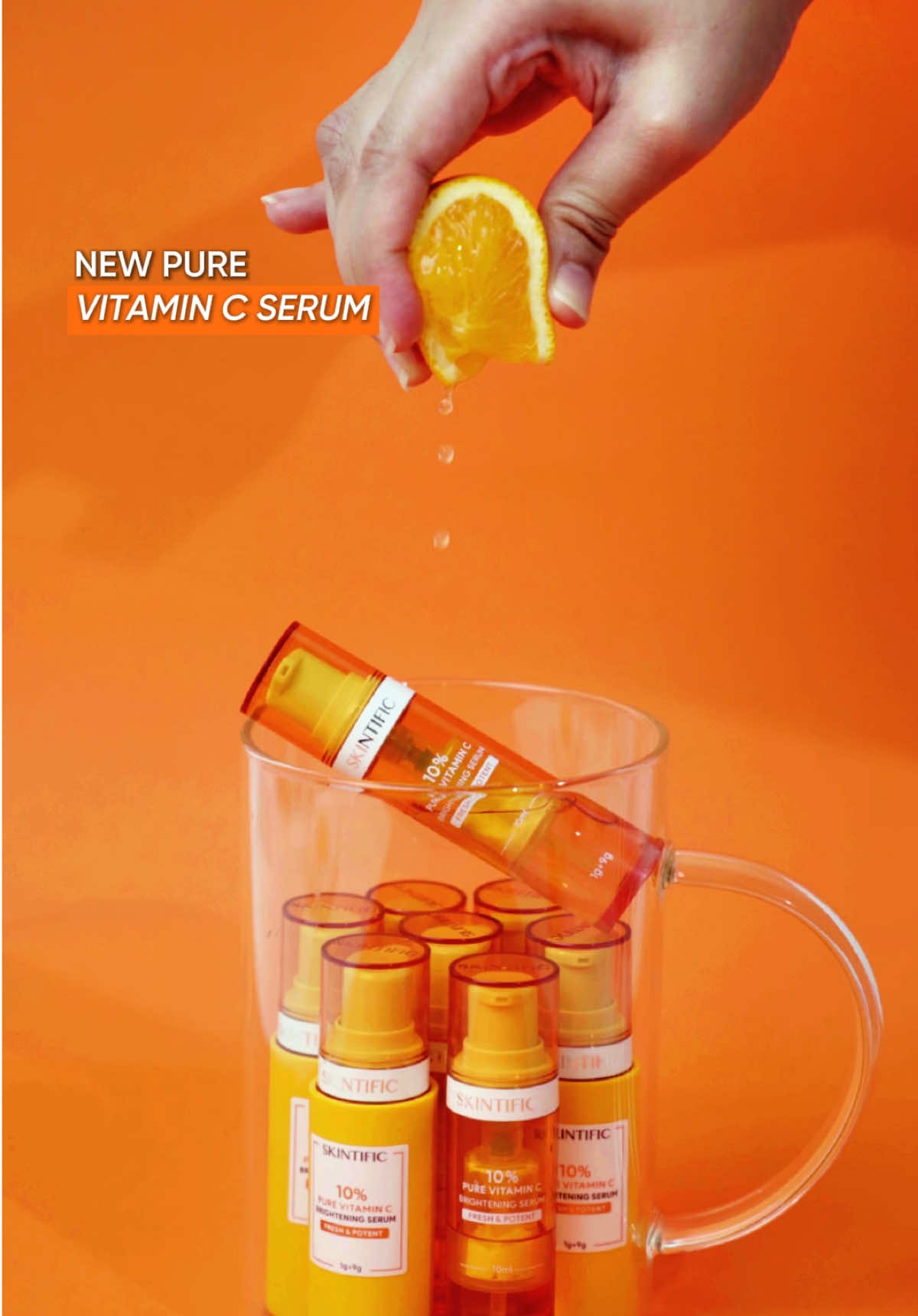 Potent. Powerful. Pure Vitamin C 🍊No dullness. No dark spots. Just glow. Join our LIVE now! 🧡 #skintific #skintificmy #skincaremy #skintificpurevitc 