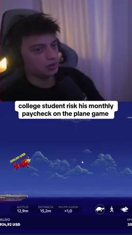 college student risk his monthly paycheck on the plane game #agusbob #kickstreaming 