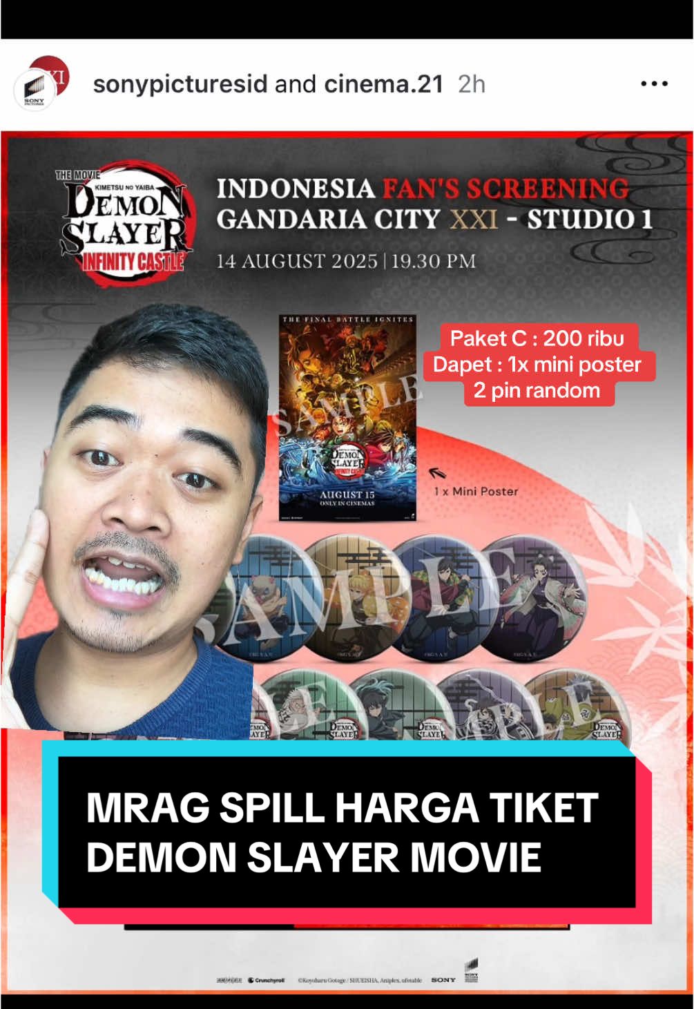 INI SIAPA YANG NARO HARGA SEGINI??? 🤯🤯🤯 #muzan #tanjiro #demonslayer #demonslayermovie #xxi 