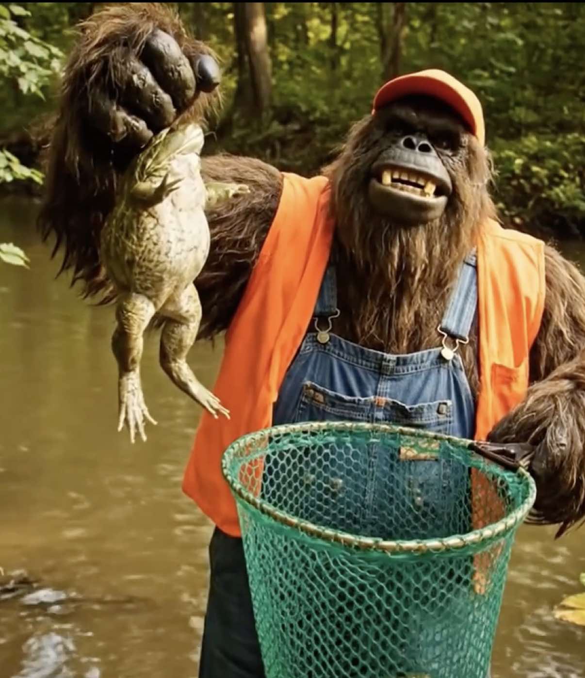 Frog legs fried in bacon grease? 🥓 The grease is angrier than his ex-wife at a family reunion! 🤣 Wait for it… #ComedyShorts #BigfootVlog #GhostFrogs #HauntedCreek #FunnyVideo #FrogLegFail #FYP #Viral