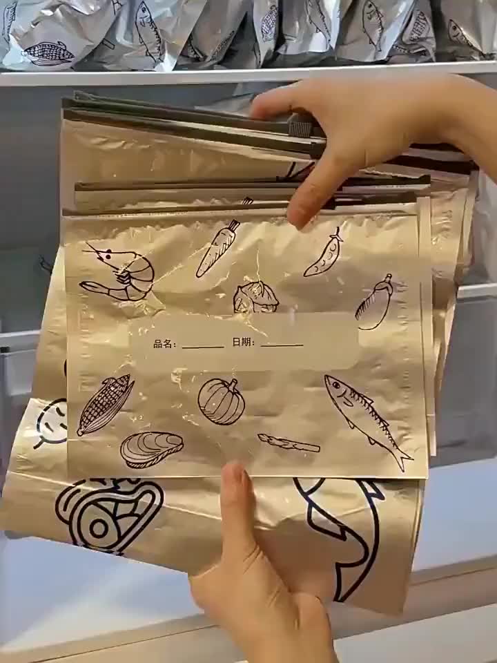 Reusable aluminum foil sealable bags! 10 upright freezer bags, perfect for keeping fruits, vegetables, and meat fresh! 
