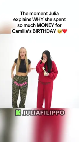 The moment Julia explains WHY she spent so much MONEY for Camilla’s BIRTHDAY 🥺❤️ #juliafilippo #camillaaraujo #bophouse #viral #fyp @julia❣️ @Camilla Araujo 