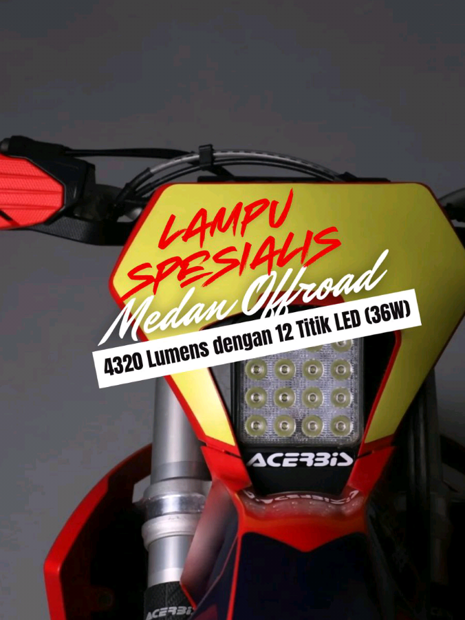 Upgrade wajib untuk trabas di malam hari: Acerbis VSL 2024. 💡 4320 Lumens (12 LED): Super terang & fokus. 💧 IP68 Waterproof: Aman hajar hujan & lumpur. ⏳ 50.000 Jam Pakai: Awet sampai bosan. 🌡️ Tahan Cuaca Ekstrem: Siap segala medan. 🔩 Pemasangan PnP: Cepat, tanpa ribet. Stok terbatas, jangan sampai kehabisan. Untuk pemesanan dan pertanyaan bisa hubungi kami melalui Whatsapp atau order lewat marketplace, harga naik 10% untuk admin fee. 👍 𝐊𝐀𝐑𝐘𝐀 𝐈𝐍𝐃𝐀𝐇 𝐌𝐎𝐓𝐎𝐑 KTM & HUSQVARNA Specialist Tlp (𝟎𝟐𝟏) 𝟒𝟐𝟎𝟐𝟒𝟒𝟕 WA 𝟎𝟖𝟏𝟐 𝟏𝟎𝟕𝟎 𝟗𝟕𝟕𝟕 (Fast Respon) Website : www.rudypoa.com #AcerbisVSL #LampuTembak #KTMEnduro #HusqvarnaEnduro #TrabasIndonesia #EnduroIndonesia #UpgradeMotor #AksesorisMotor #KTM2024 #AcerbisIndonesia #TrailAdventure