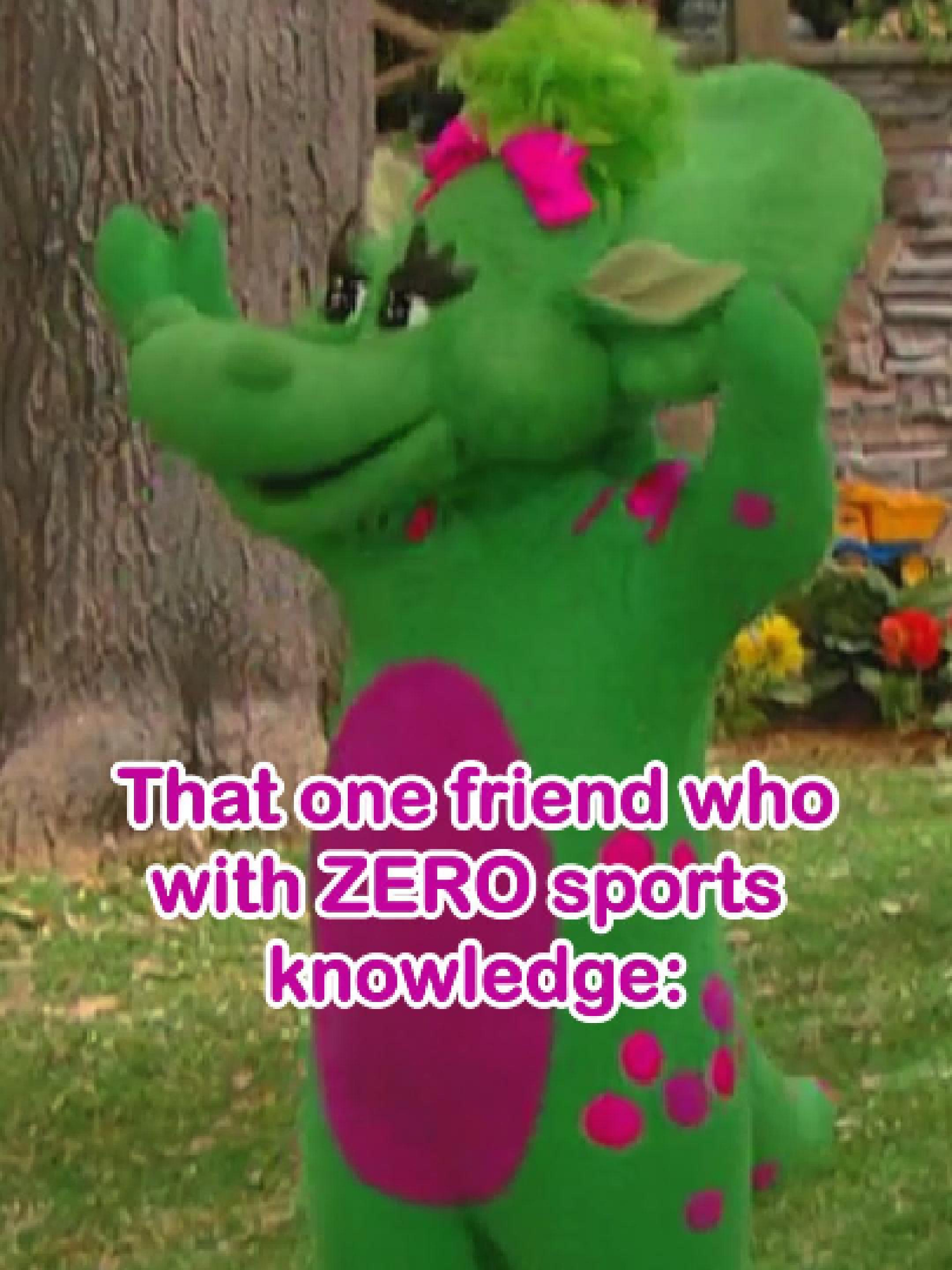 Do you have that ONE friend who thinks a home run is a touchdown? Yeah… we have Baby Bop... 🏈⚾️ Tag your Baby Bop in the comments! 💚😅 — BARNEY & FRIENDS 10x12a | Playing Games — #Barney #BarneyTheDinosaur #Icon #BFF #Throwback #BabyBop #BJ #Riff #Sports #Baseball #TouchDown #Knowledge #SportsFail #Relateable #Moments #ThreeYearOldQueen #Funny #FYP #Reels #ExploreMore #Clip #ILoveYouYouLoveMe #Childhood #Nostalgia #Generations #Toddlers #Kids #Parents #Love #FanPage
