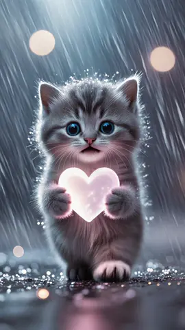 Fluffy cute cat with a heart for you🩷 #fluffyanimals #cuteanimals #PetsOfTikTok #cute #animal #sharelove #cat 